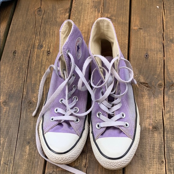 Converse Lavender High-Tops - Picture 1 of 6
